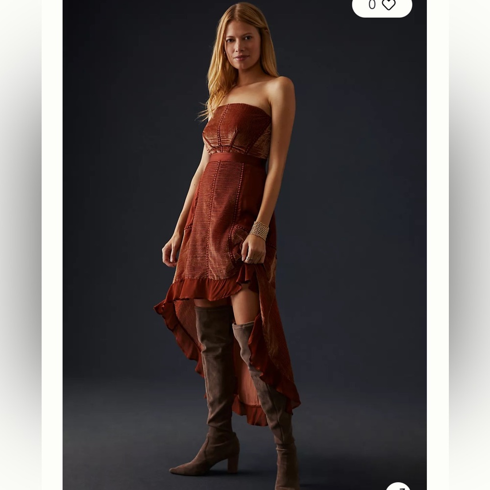 By Anthropologie Velvet Asymmetrical Dress